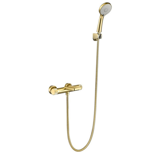 Brass Bathroom Wall Mount Thermostatic Bathtub Shower Faucet Set