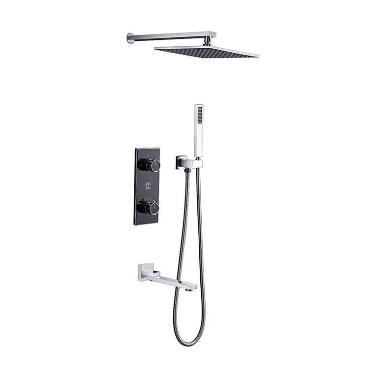 Concealed Thermostatic Rain Shower System Set