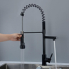 Semi Pro Hot and Cold Stainless Steel Deck Mounted Single Hole Pull Down Spring Kitchen Sink Faucet Mixer Tap