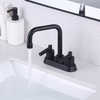 Kaiping Manufacturer Black Dual Handle 4 inch Centerset Bathroom Vanity Faucet with Drain Assembly