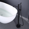 Bathroom Bath Tub Faucet Floor Standing Tap Freestanding Bathtub Water Mixer Black
