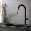 Single Handle Hot Cold Water Function Brass Black Pull Down Water Faucet Kitchen Tap