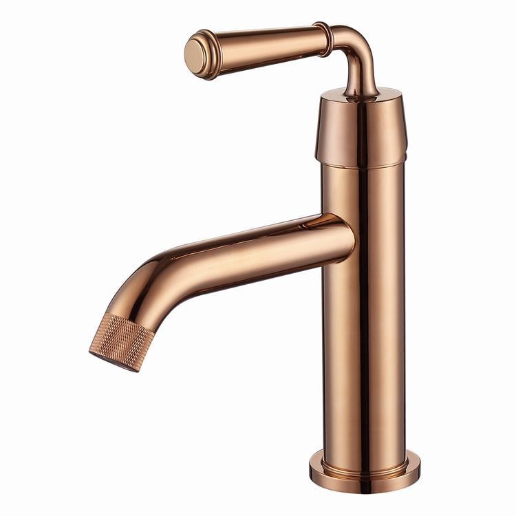 Deck Mount Single Hole Single Lever Undercounter Brass Rose Gold Basin Sinks Mixer Faucets for Bathroom