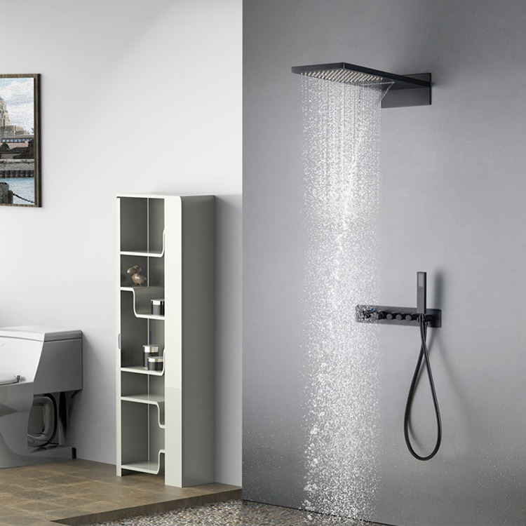 Wall Mounted Concealed Thermostatic Rain Shower Set Bathroom