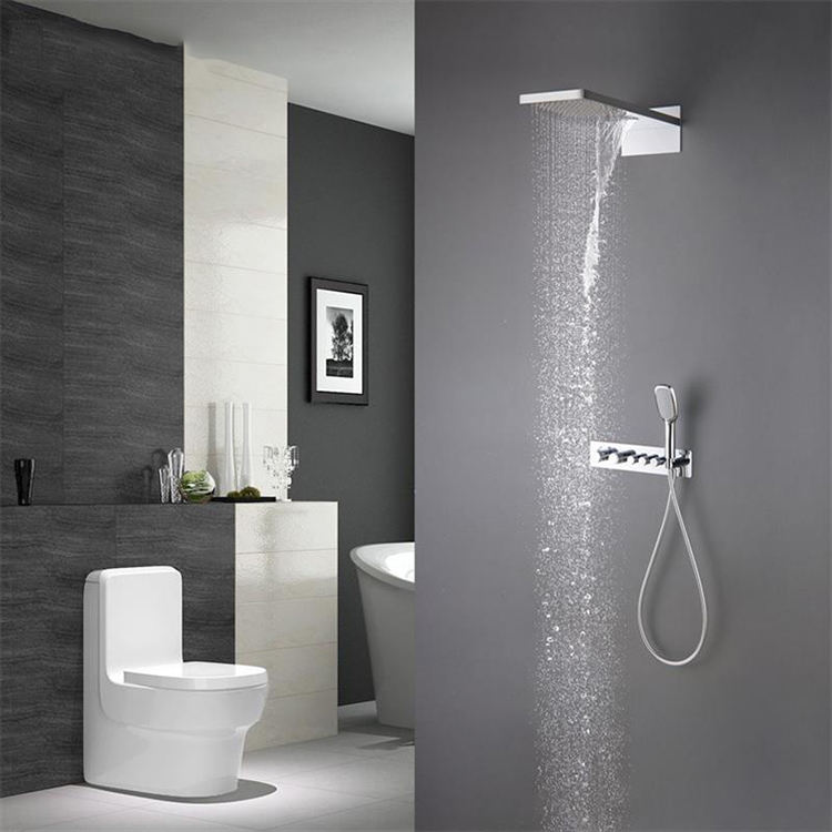 Wall Mounted Concealed Thermostatic Rain Shower Set Bathroom