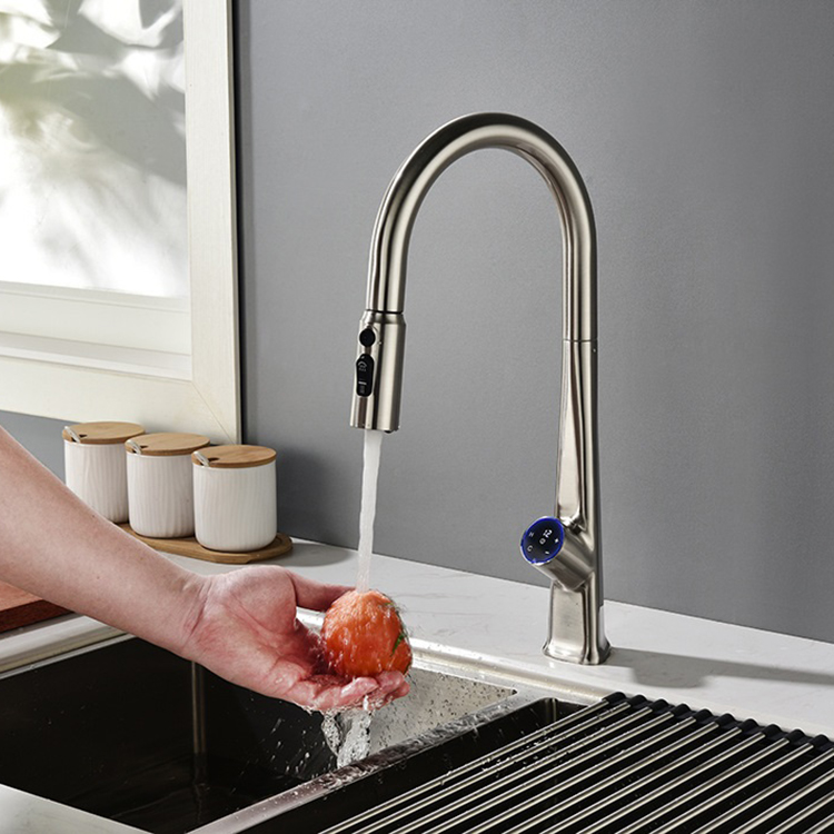 Infrared Sensor Touchless Kitchen Faucet Mixer with Pull Down Sprayer