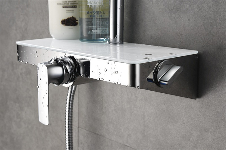 3 Way Function Exposed Rain Shower Column System Set Bathroom