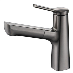 Deck Mounted Pull-Out Basin Tap Bathroom Faucet with Sprayer