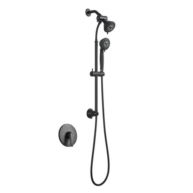 Bathroom Shower Column Concealed Shower Mixer System Set Black