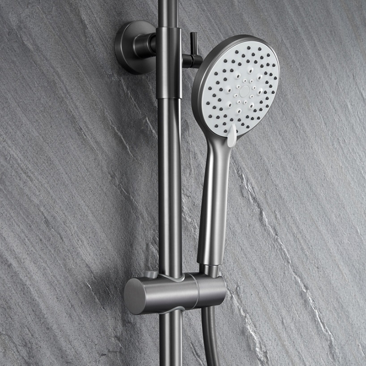 Brass Wall Mounted Exposed Shower Mixer Column Set Piano Keys