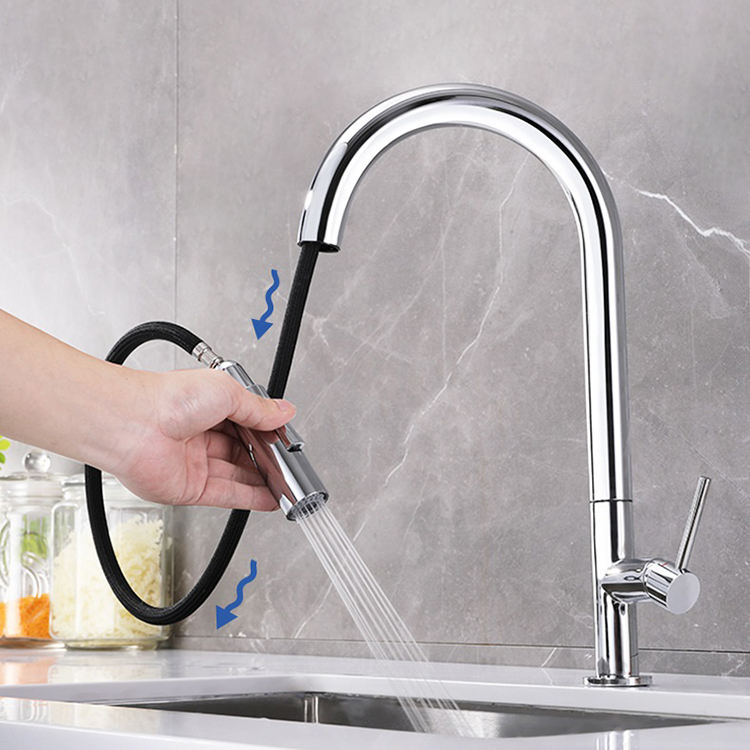 Pull down sprayer kitchen faucet hot cold water brass kitchen tap smart faucet sensor