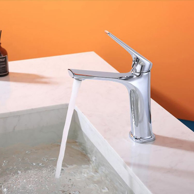 Deck Mounted Single Hole Bathroom Hand Wash Basin Mixer Faucets
