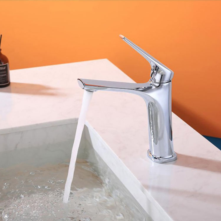 Deck Mounted Single Hole Bathroom Hand Wash Basin Mixer Faucets