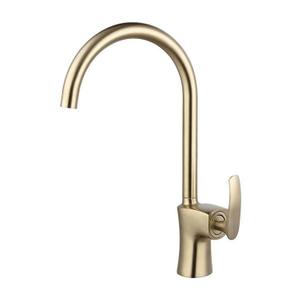 Brass Golden Deck Mounted Single Handle Kitchen Sink Taps Faucet