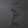 In Wall Mount Brass Black Chrome Concealed Rainfall Shower Mixer Set for Bathroom