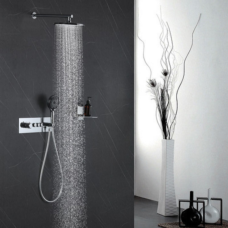 Thermostatic shower column set concealed bathroom shower mixer faucet 3 way shower mixer set