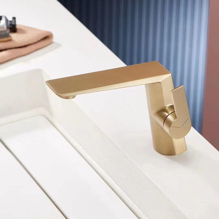 Rose Gold Chrome Single Hole Single Side Handle Bathroom Basin Sink Faucet
