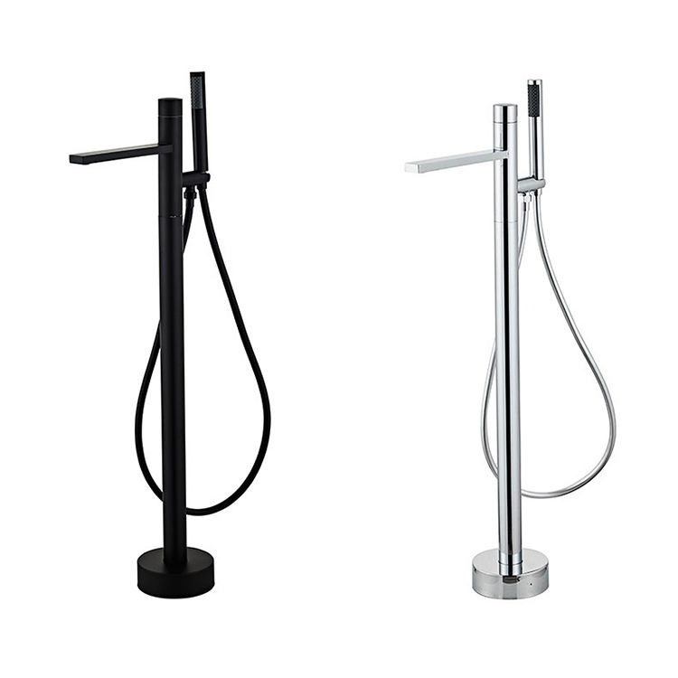 Freestanding Bathtub Faucet Bathroom Tub Water Tap Free Standing Bathtub Mixer Color Black Chrome Plated