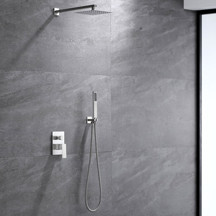 In Wall Mounted Concealed Hidden Hot and Cold Gold 2 Way Shower System Set for Bathroom