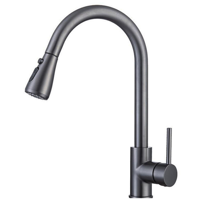 304 Stainless Steel Swivel Pull Down Kitchen Sink Faucet