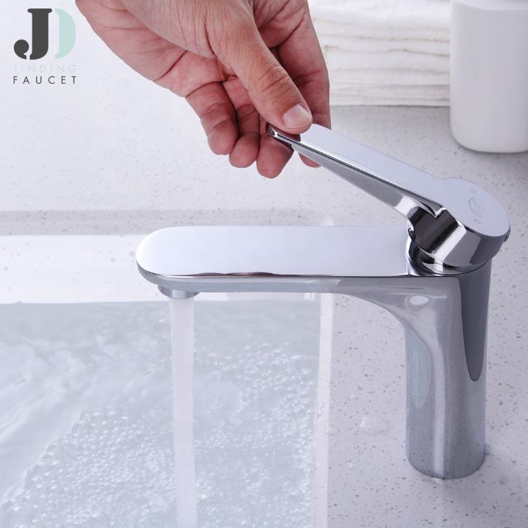 Kaiping Chrome Brass Hot and Cold Water Single Hole Bathroom Basin Faucet Taps