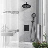 Wall Mounted Concealed Bathroom Black Shower Head Set