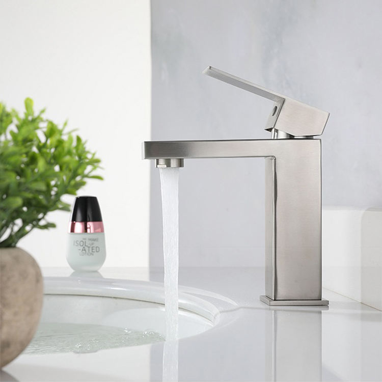 Stainless Steel Single Hole Bathroom Basin Faucet Mixer