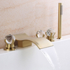 Deck Mounted Bathroom Tub Filler Bathtub Waterfall Faucet Mixer 5 Hole