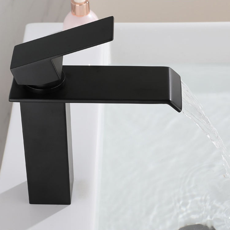 304 Stainless Steel Single Handle Waterfall Bathroom Basin Faucet