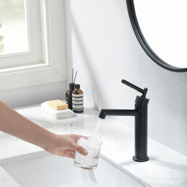 Single Hole Vanity Faucet Brass Black Wash Basin Faucet for Bathroom Sink