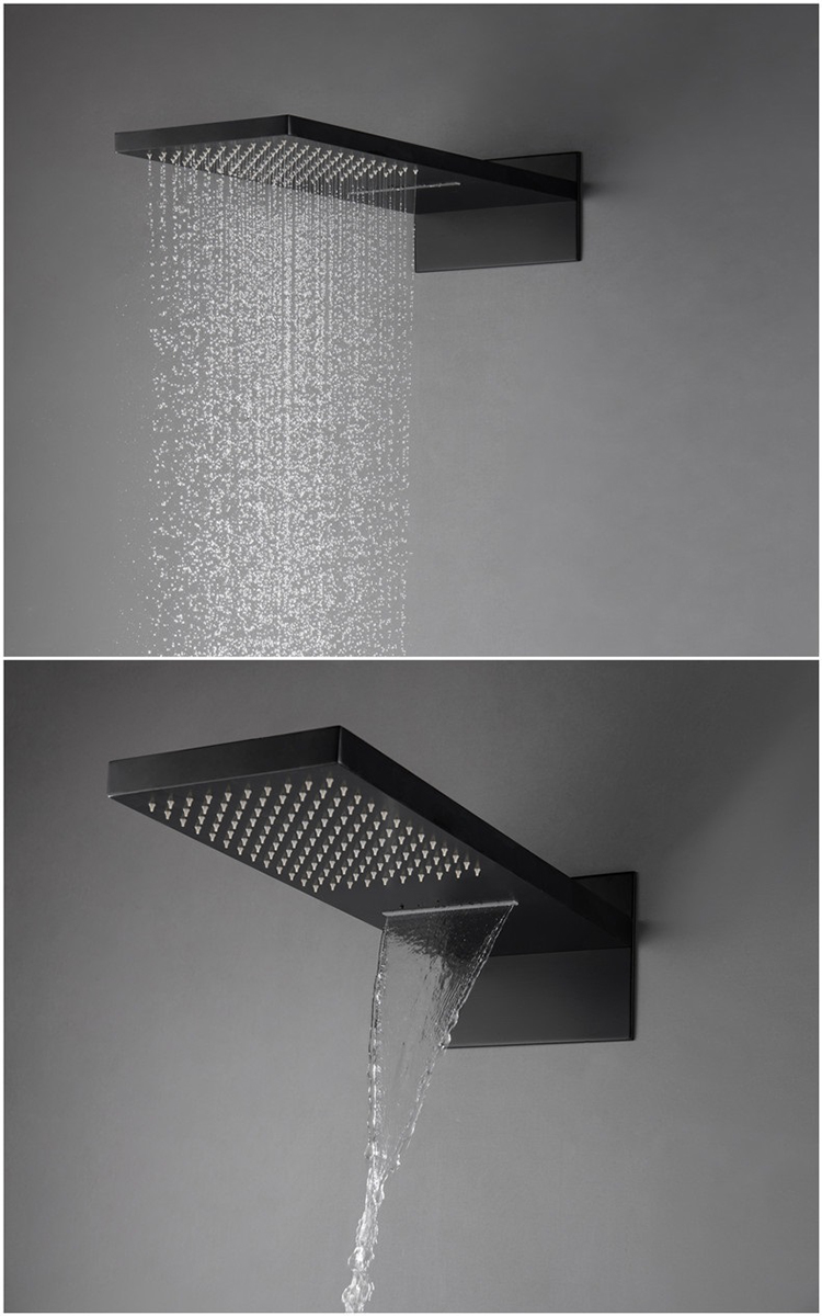 Wall Mounted Concealed Thermostatic Rain Shower Set Bathroom