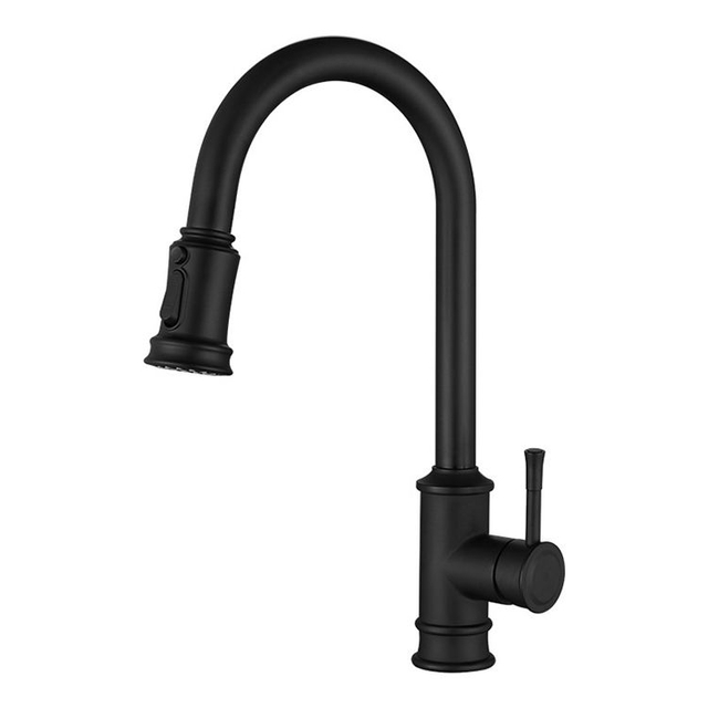 Goose Neck 304 Stainless Steel Golden Pull Down Kitchen Sink Faucet