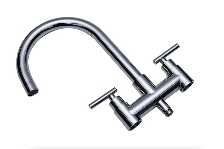 Two Handles Freestanding Tub Filler Floor Mounted Bathtub Faucets