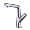 Deck Mounted Bathroom Vanity Faucet Pull Out Basin Mixer Faucet