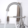 Double Handle Wash Basin Mixer Stainless Steel Centerset Bathroom Faucet