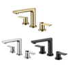 Deck Mounted Brass Widespread Bathroom Basin Sink Faucet 3 Hole 2 Handles
