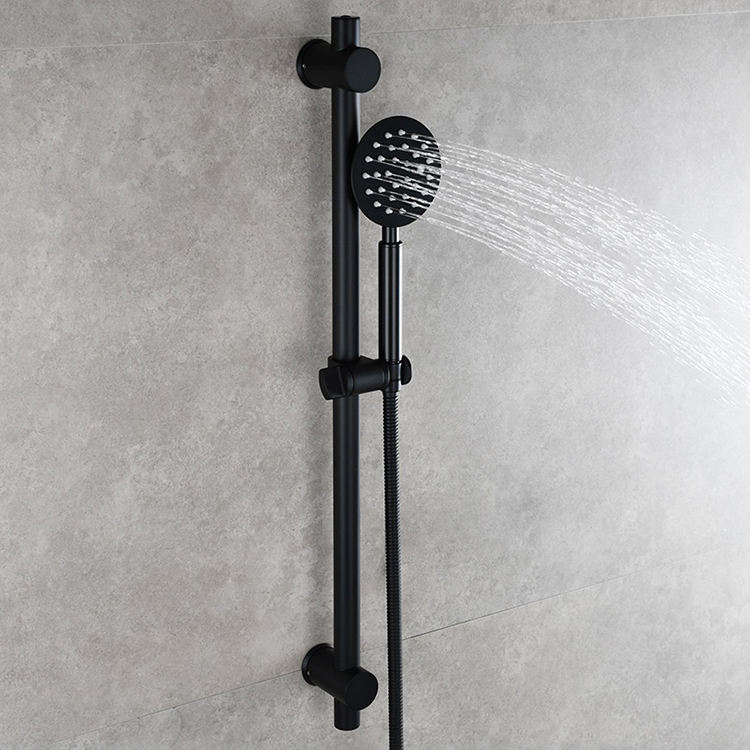 Bathroom Wall Mounted Hot Cold Water Two Function Black Bathtub Shower Faucet Mixer