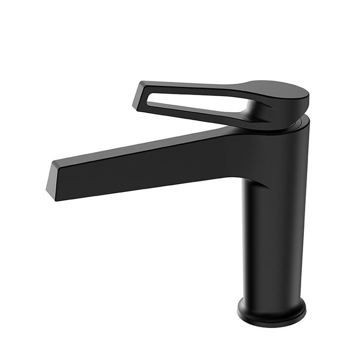 Single Hole Brass Black and Cold Bathroom Wash Basin Mixer Faucet Tap