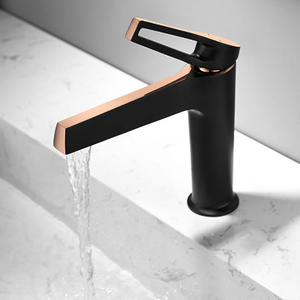 Single Hole Brass Black and Cold Bathroom Wash Basin Mixer Faucet Tap