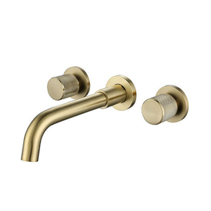 Brass Wall Mounted Concealed 3 Holes Bathroom Basin Sink Faucet