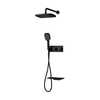 In Wall Mount Brass Black Chrome Concealed Rainfall Shower Mixer Set for Bathroom