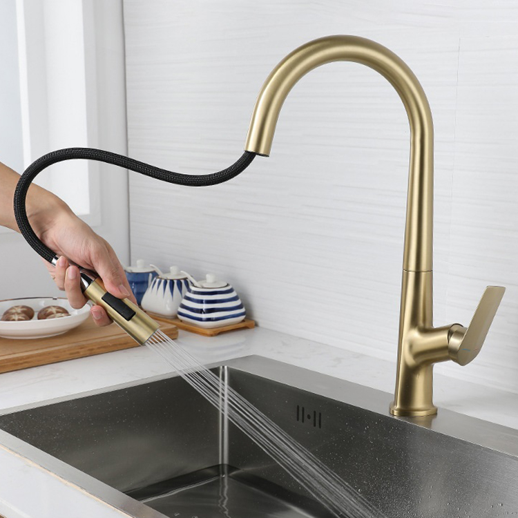 Golden Black kitchen water faucet water sink faucets tap kitchen faucet with pull out sprayer