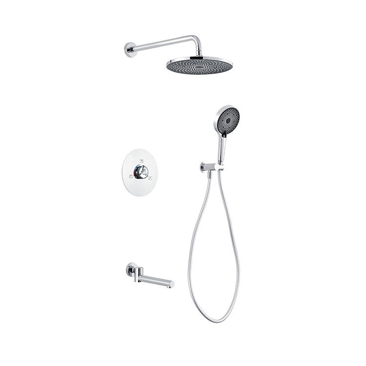 Wall Mounted Concealed Rainfall Shower Tap Set Bathroom