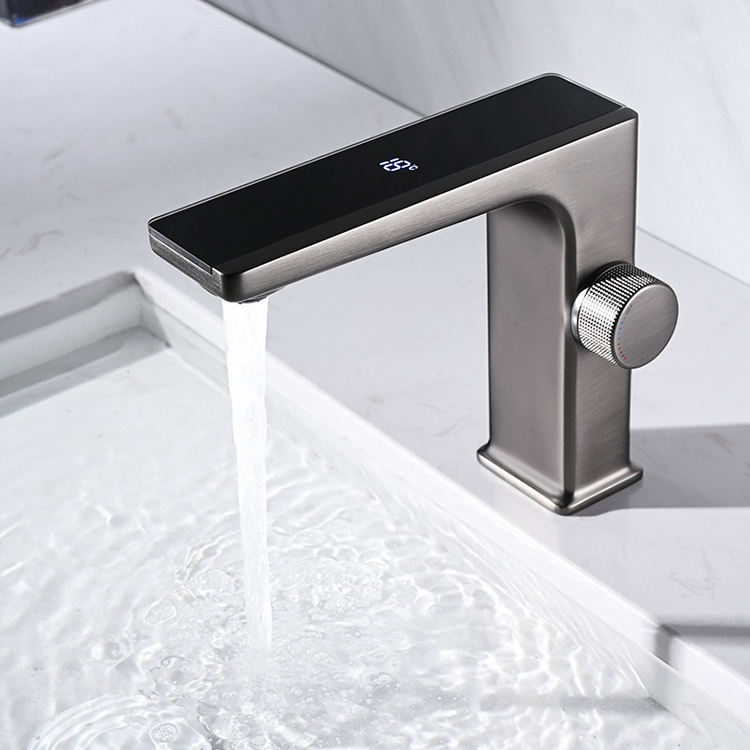 Digital Display Temperature Bathroom Wash Basin Tap Faucet