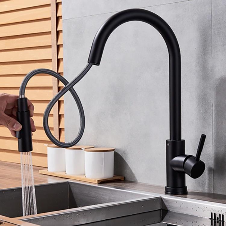 Deck-mounted Single Handle Smart Sensor Touchless Kitchen Faucet with Pull Down Sprayer