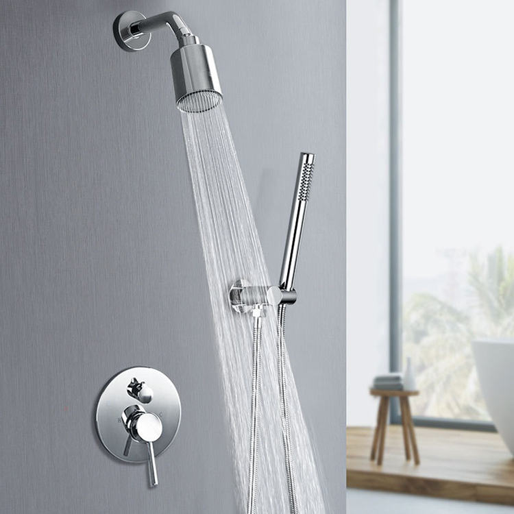 In Wall Mounted Concealed Gold Shower Mixer Set with Rough-in Valve