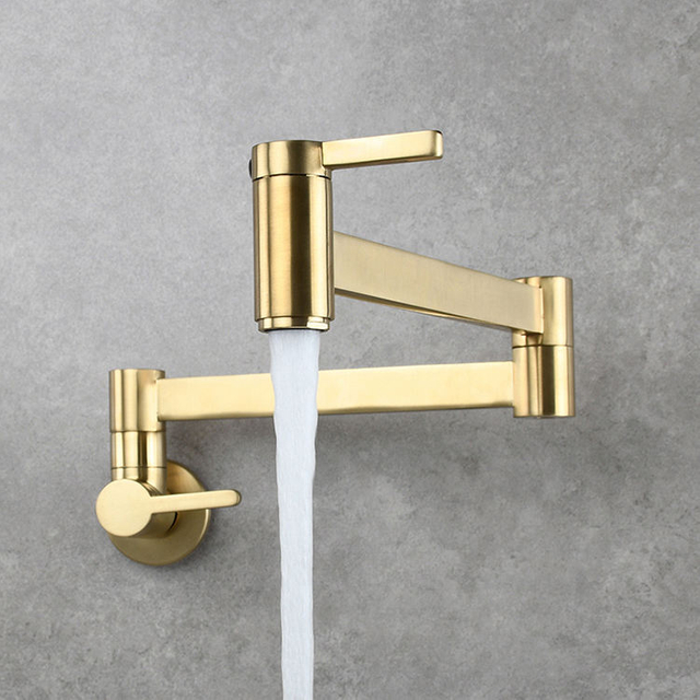 New Design Copper Folding Single Cold Brass Golden Chrome Basin Faucet Balcony Basin Extension Faucet