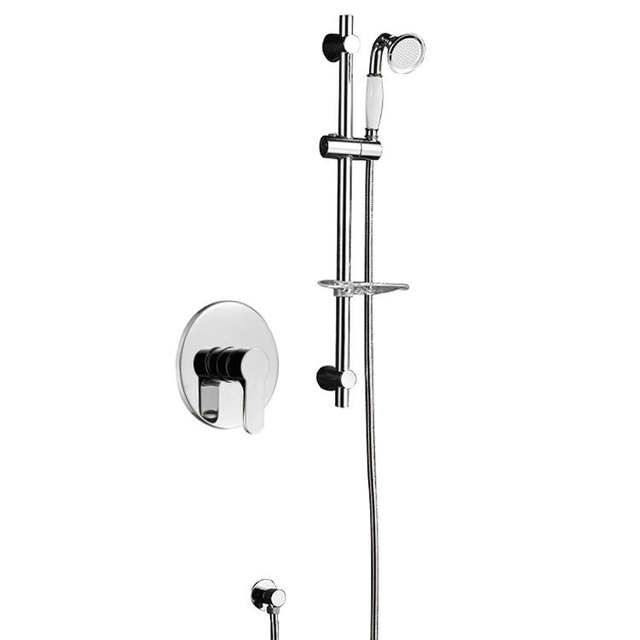 Wall Mounted Concealed Bathroom Shower Faucet Set with Slide Bar