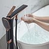 Black White Floor Mounted Free Standing Freestanding Bathtub Faucet