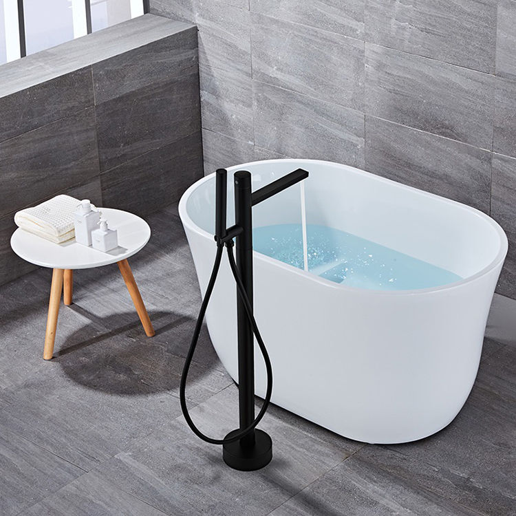 Freestanding Bathtub Faucet Bathroom Tub Water Tap Free Standing Bathtub Mixer Color Black Chrome Plated